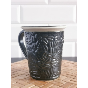 Kubek ceramiczny , czarny, kawa 500ml